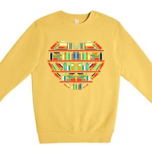 Love Books Heart Premium Crewneck Sweatshirt