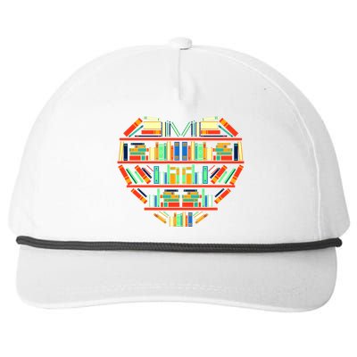 Love Books Heart Snapback Five-Panel Rope Hat