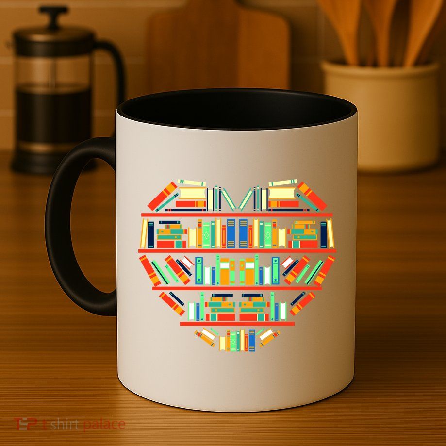 Love Books Heart Mug