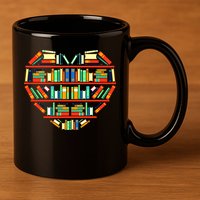 Love Books Heart 11oz C Handle Ceramic Mug