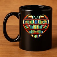 Love Books Heart 11oz C Handle Ceramic Mug