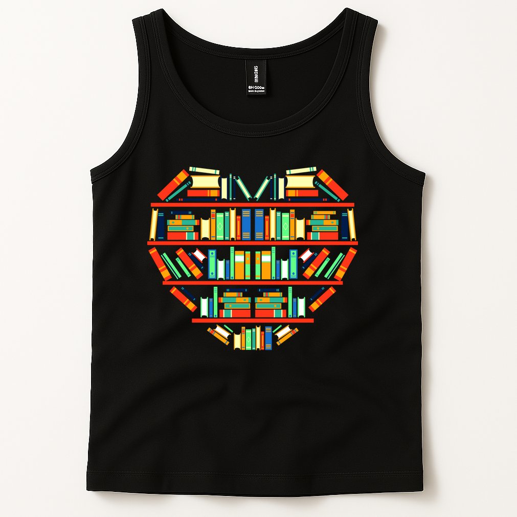 Love Books Heart Tank Top