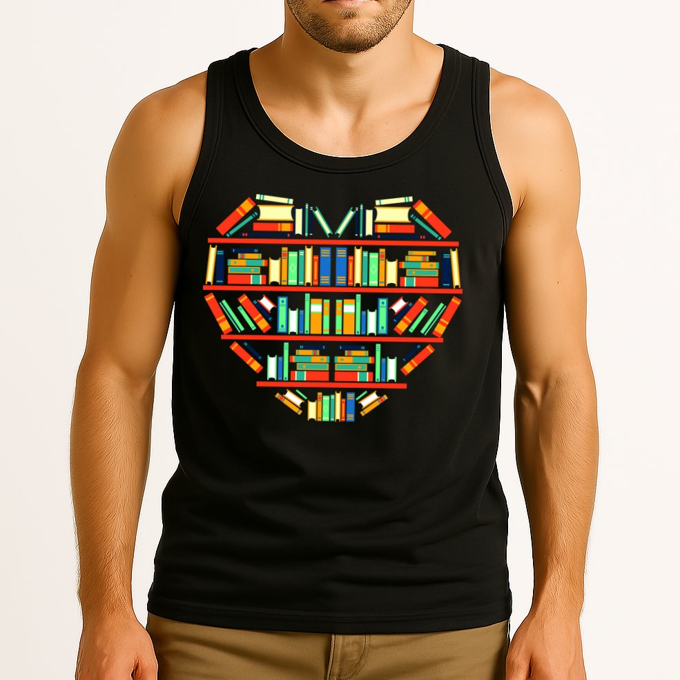 Love Books Heart Tank Top