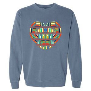 Love Books Heart Garment-Dyed Sweatshirt