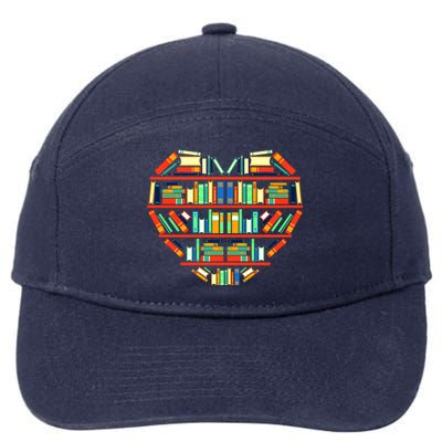 Love Books Heart 7-Panel Snapback Hat