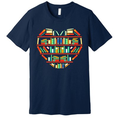 Love Books Heart Premium T-Shirt