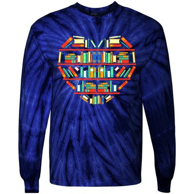 Love Books Heart Tie-Dye Long Sleeve Shirt