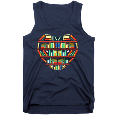 Love Books Heart Tank Top