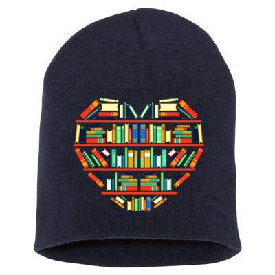 Love Books Heart Short Acrylic Beanie