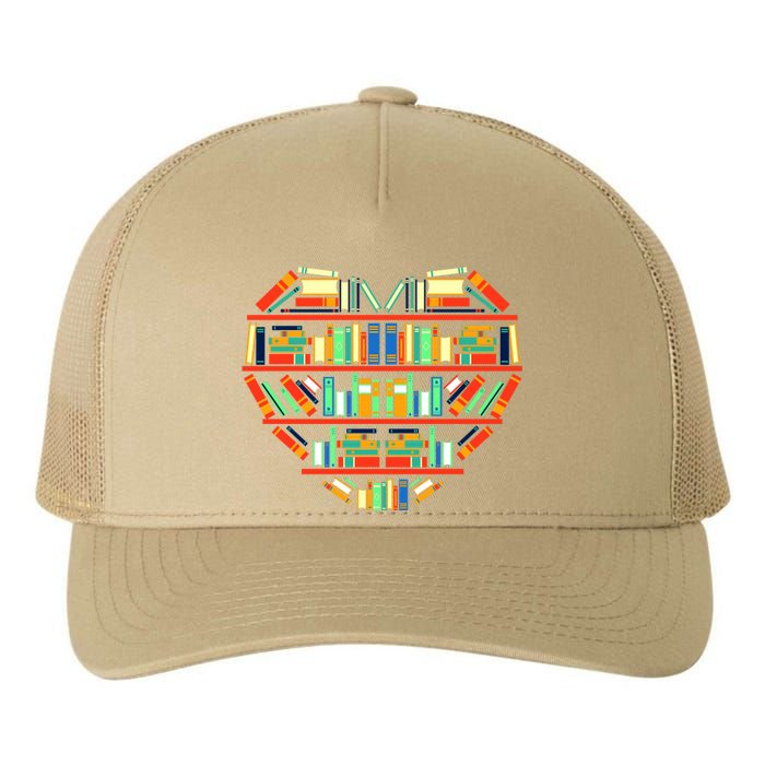 Love Books Heart Yupoong Adult 5-Panel Trucker Hat