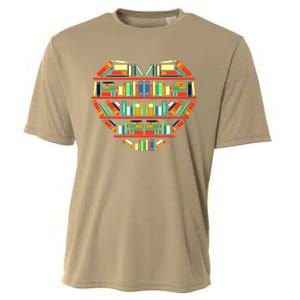 Love Books Heart Cooling Performance Crew T-Shirt