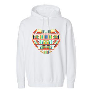 Love Books Heart Garment-Dyed Fleece Hoodie