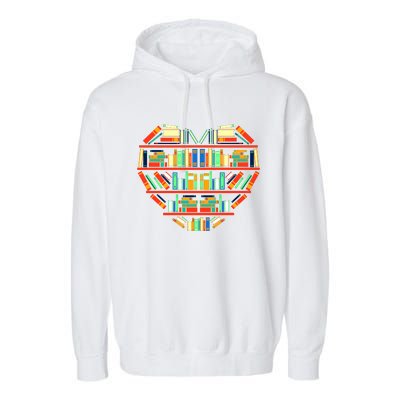 Love Books Heart Garment-Dyed Fleece Hoodie