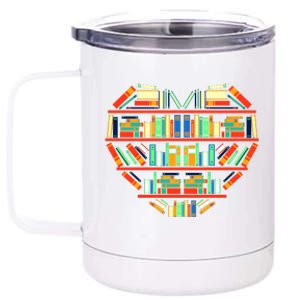 Love Books Heart 12 oz Stainless Steel Tumbler Cup