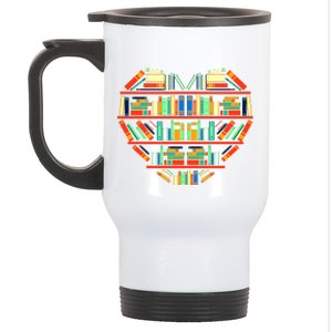 Love Books Heart Stainless Steel Travel Mug