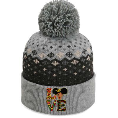 LOVE Black History Month Strong African The Baniff Cuffed Pom Beanie