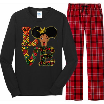 LOVE Black History Month Strong African Long Sleeve Pajama Set