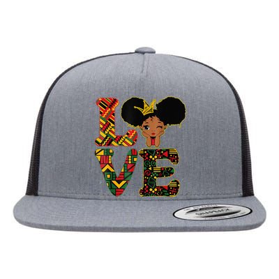 LOVE Black History Month Strong African Flat Bill Trucker Hat