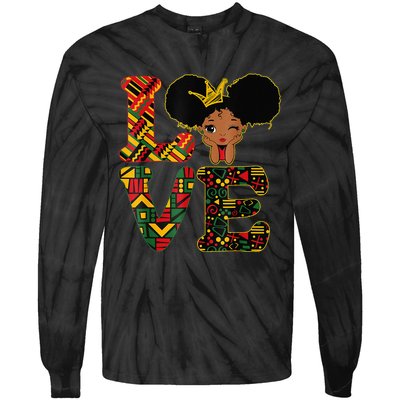 LOVE Black History Month Strong African Tie-Dye Long Sleeve Shirt