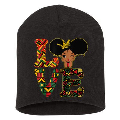 LOVE Black History Month Strong African Short Acrylic Beanie