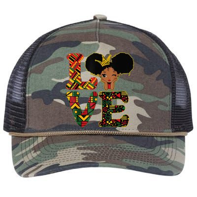 LOVE Black History Month Strong African Retro Rope Trucker Hat Cap