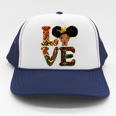 LOVE Black History Month Strong African Trucker Hat