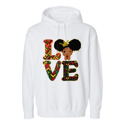 LOVE Black History Month Strong African Garment-Dyed Fleece Hoodie