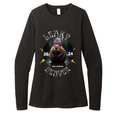 Leaky Beaver Halloween 2024 Womens CVC Long Sleeve Shirt