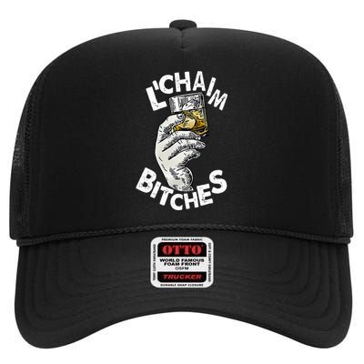 LChaim Bitches Hanukkah High Crown Mesh Back Trucker Hat