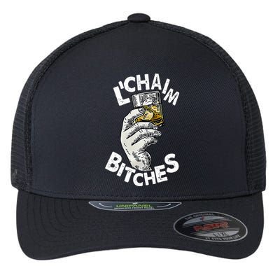 LChaim Bitches Hanukkah Flexfit Unipanel Trucker Cap