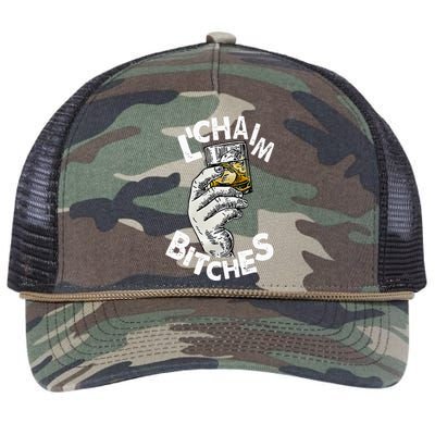 LChaim Bitches Hanukkah Retro Rope Trucker Hat Cap