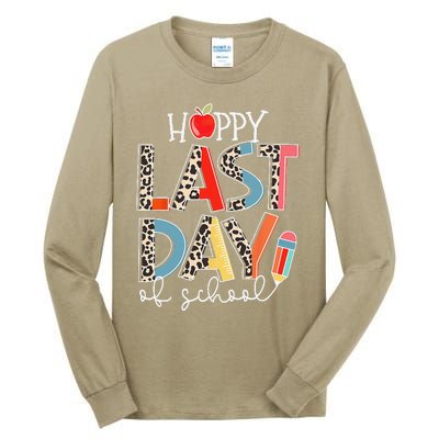 Leopard Boho Happy Last Day Of School Teacher & Students Tall Long Sleeve T-Shirt