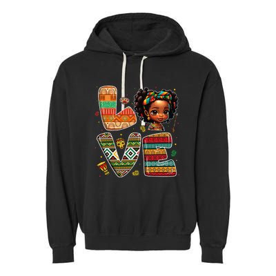 LOVE Black History Month Strong African Garment-Dyed Fleece Hoodie