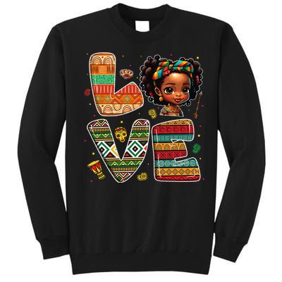 LOVE Black History Month Strong African Tall Sweatshirt