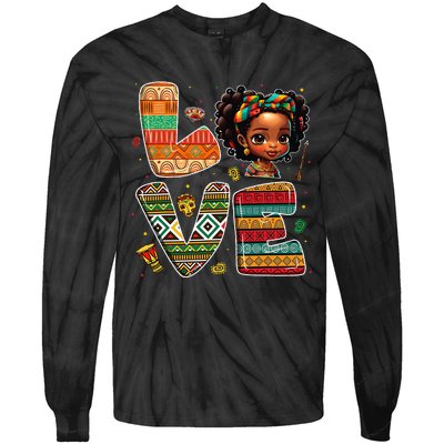 LOVE Black History Month Strong African Tie-Dye Long Sleeve Shirt