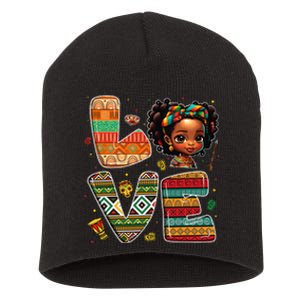 LOVE Black History Month Strong African Short Acrylic Beanie