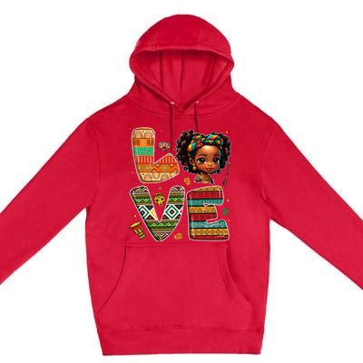 LOVE Black History Month Strong African Premium Pullover Hoodie