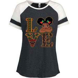 Love Black History Month Cute Pride Enza Ladies Jersey Colorblock Tee