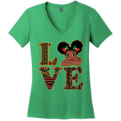 Love Black History Month Cute Pride Women's V-Neck T-Shirt