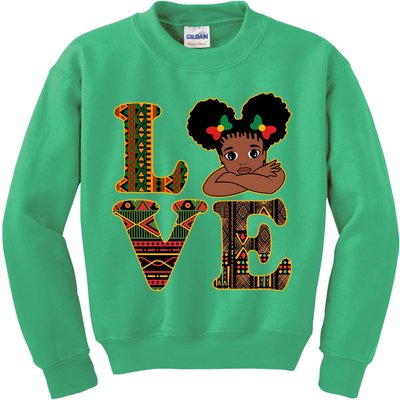 Love Black History Month Cute Pride Kids Sweatshirt