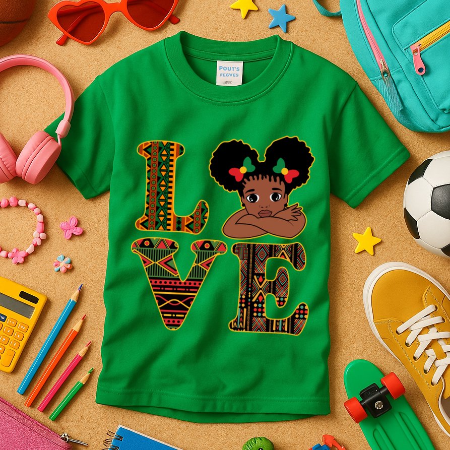 Love Black History Month Cute Pride Kids T-Shirt