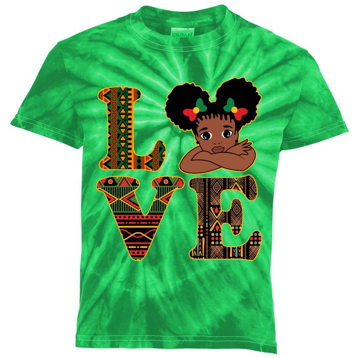 Love Black History Month Cute Pride Kids Tie-Dye T-Shirt