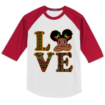 Love Black History Month Cute Pride Kids Colorblock Raglan Jersey