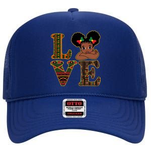 Love Black History Month Cute Pride High Crown Mesh Back Trucker Hat