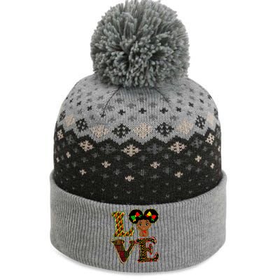 Love Black History Month Strong African Blm Juneteenth Gift The Baniff Cuffed Pom Beanie