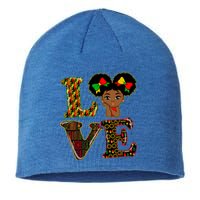 Love Black History Month Strong African Blm Juneteenth Gift Sustainable Beanie