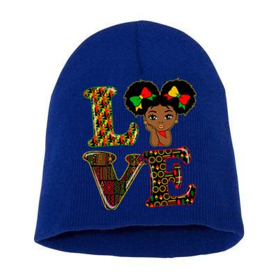 Love Black History Month Strong African Blm Juneteenth Gift Short Acrylic Beanie