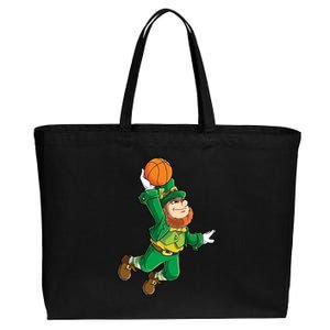 Leprechaun Basketball Happy St Patricks Day Adults Cute Gift Cotton Canvas Jumbo Tote