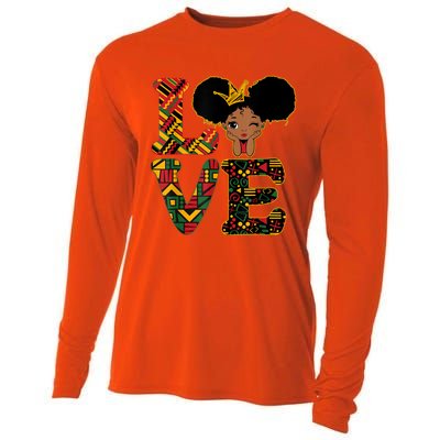 Love Black History Month Strong African Funny Gift Cooling Performance Long Sleeve Crew