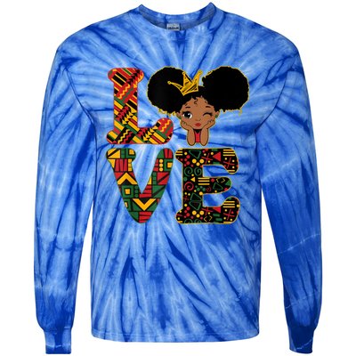 Love Black History Month Strong African Funny Gift Tie-Dye Long Sleeve Shirt